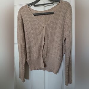 Simple Retro S Cardigan Tan